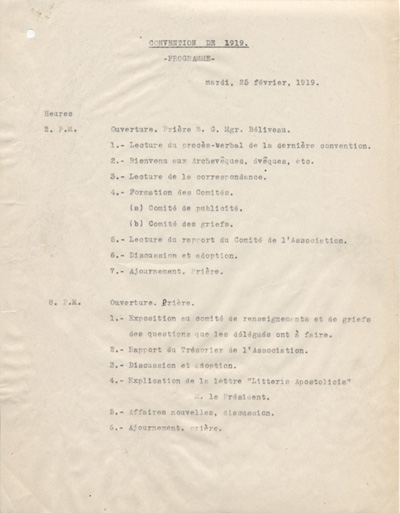 Programme du congr&egrave;s g&eacute;n&eacute;ral de 1919